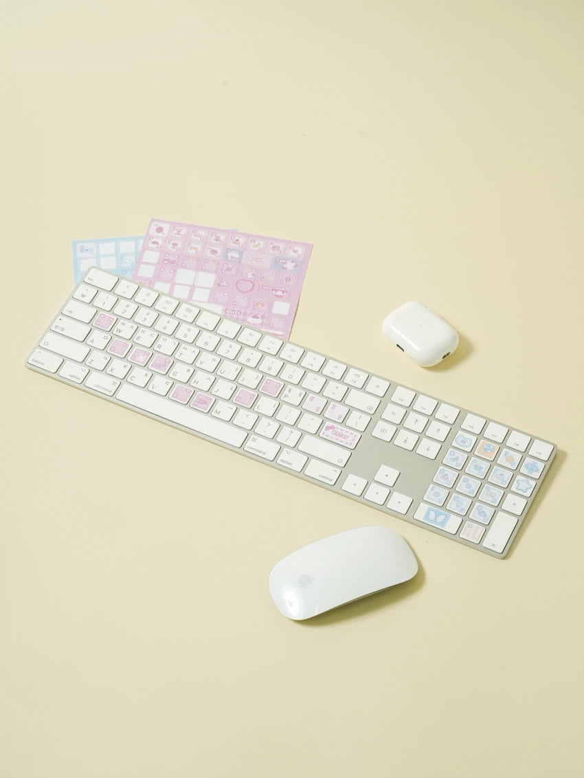 Stickers Decorativos para Teclado con Alfabeto Coreano (2 Hojas)