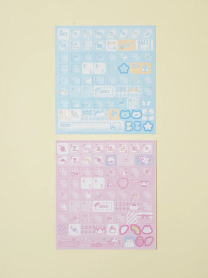 Stickers Decorativos para Teclado con Alfabeto Coreano (2 Hojas)