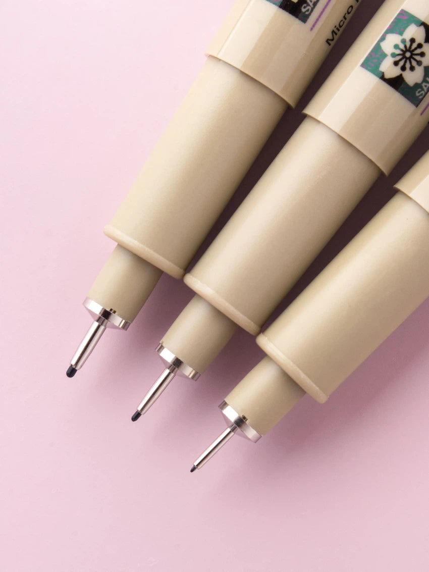 Sakura Pigma Set de 3 Plumones Fineliners (0.15 / 0.25 / 0.4 mm)