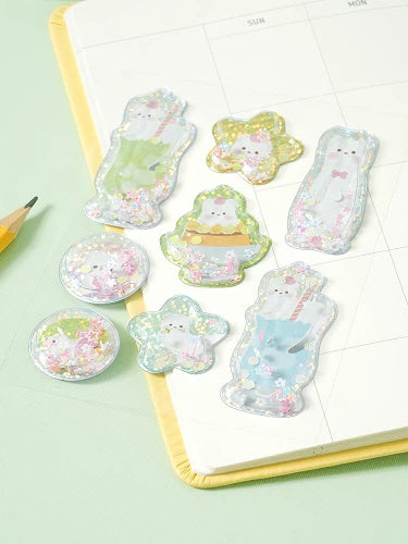 Cream Soda Stickers Shaker con Lentejuelas (8 Piezas)