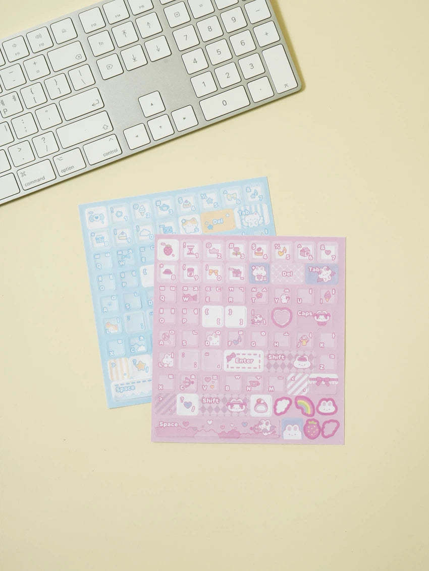 Stickers Decorativos para Teclado con Alfabeto Coreano (2 Hojas)
