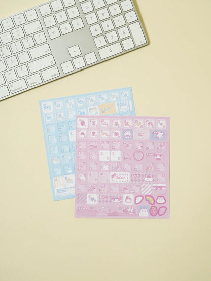 Stickers Decorativos para Teclado con Alfabeto Coreano (2 Hojas)