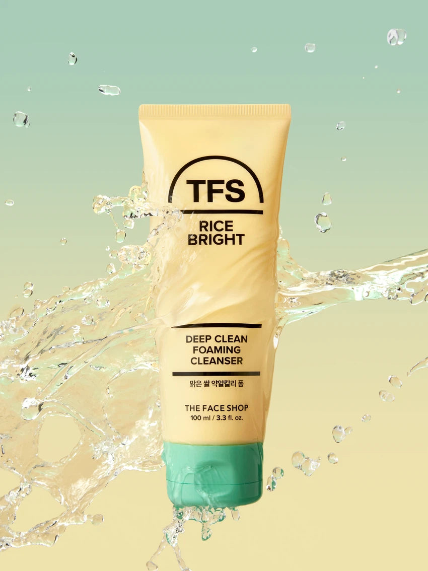 The Face Shop Rice Bright Deep Clean Foaming Cleanser - Miroi Store