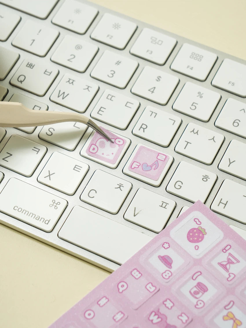 Stickers Decorativos para Teclado con Alfabeto Coreano (2 Hojas)