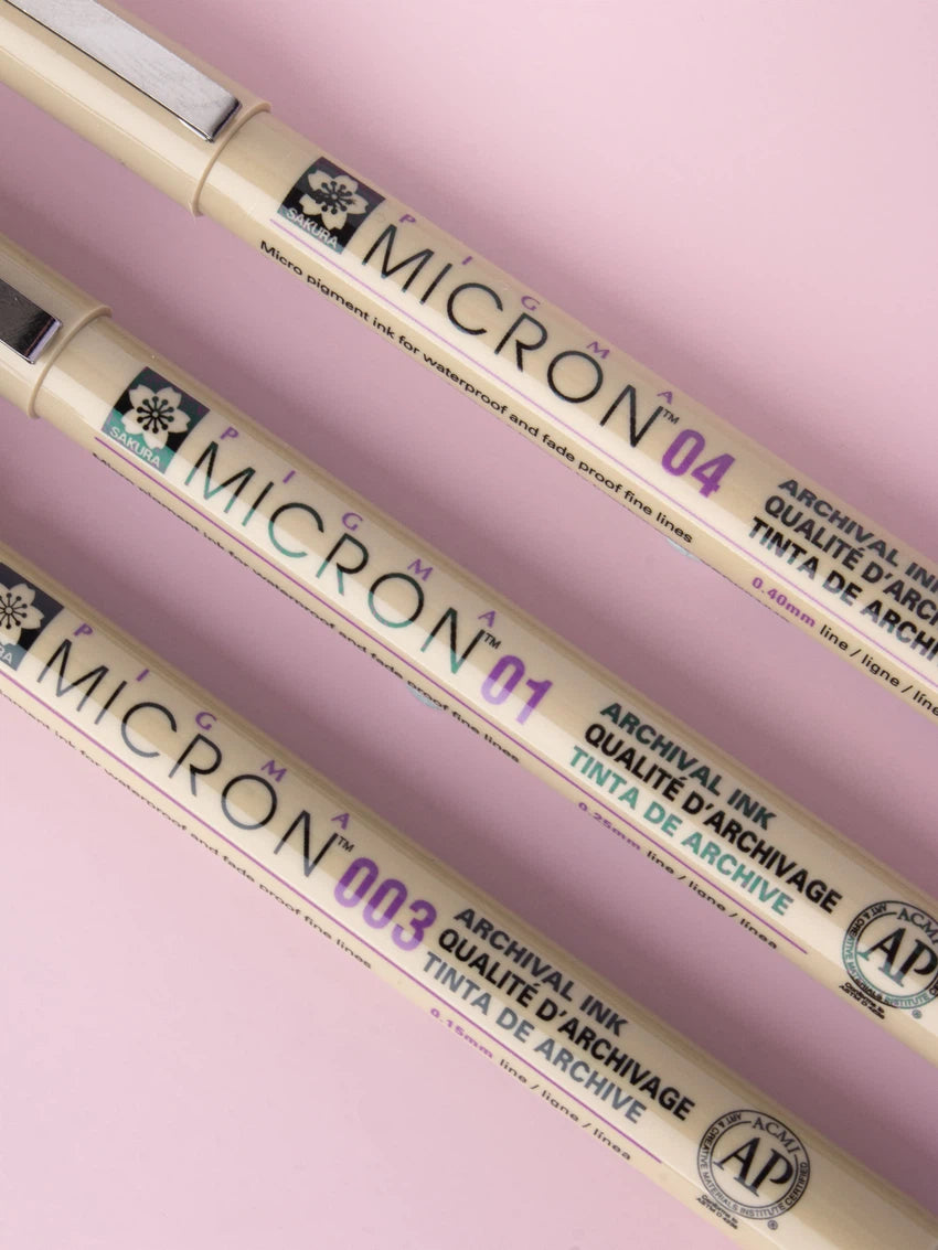 Sakura Pigma Set de 3 Plumones Fineliners (0.15 / 0.25 / 0.4 mm)
