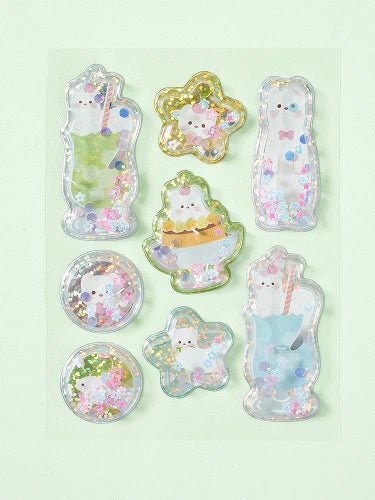 Cream Soda Stickers Shaker con Lentejuelas (8 Piezas)