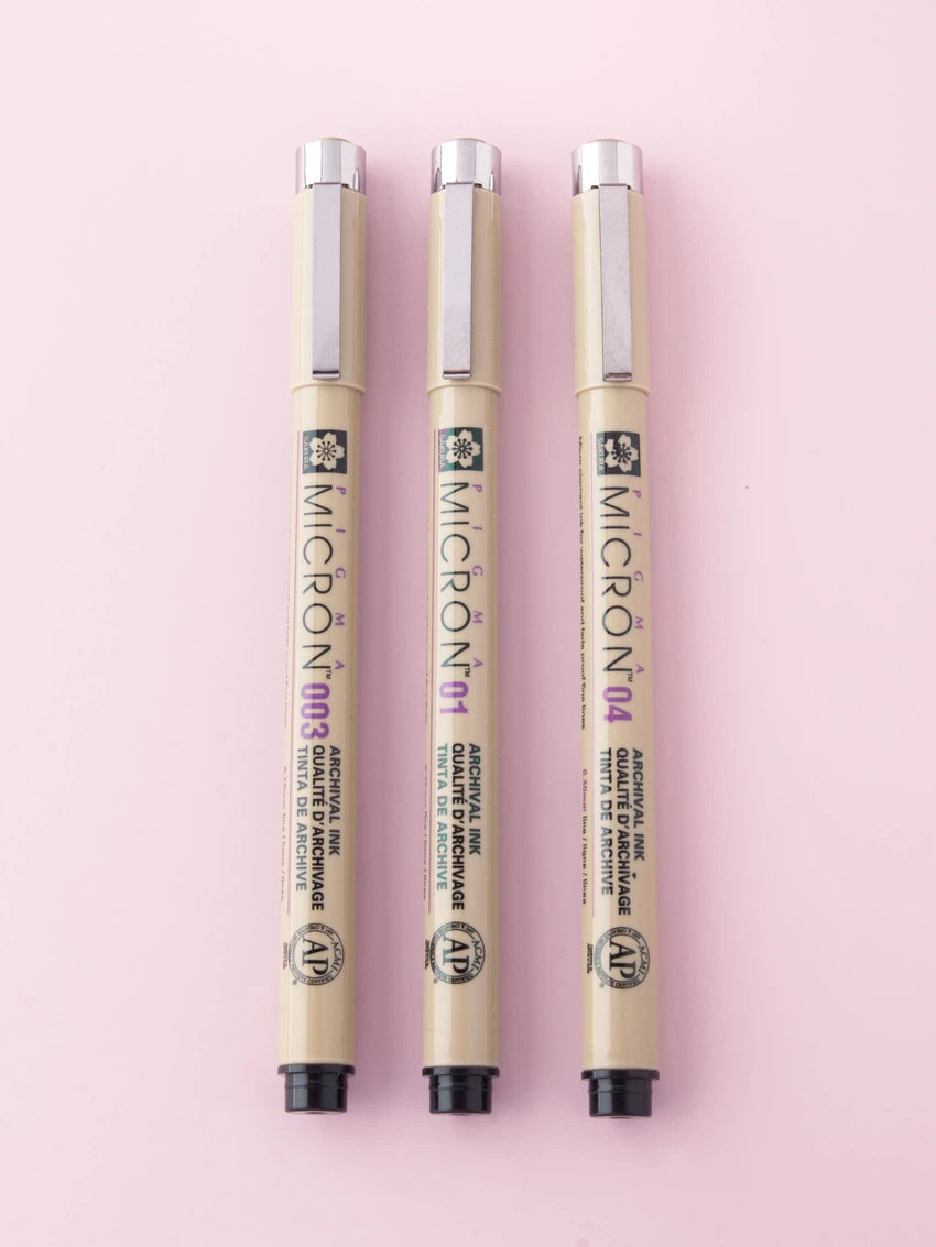 Sakura Pigma Set de 3 Plumones Fineliners (0.15 / 0.25 / 0.4 mm)