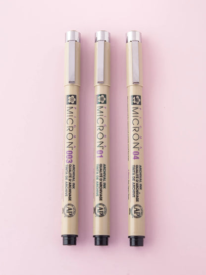 Sakura Pigma Set de 3 Plumones Fineliners (0.15 / 0.25 / 0.4 mm)