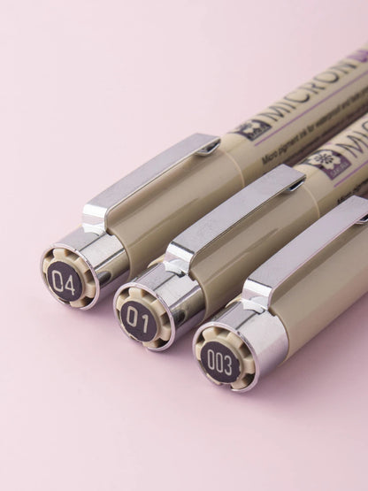 Sakura Pigma Set de 3 Plumones Fineliners (0.15 / 0.25 / 0.4 mm)