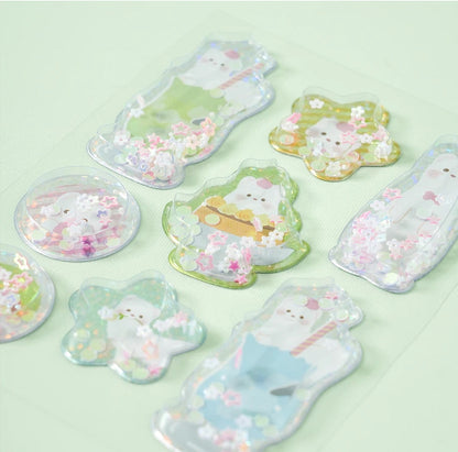 Cream Soda Stickers Shaker con Lentejuelas (8 Piezas)