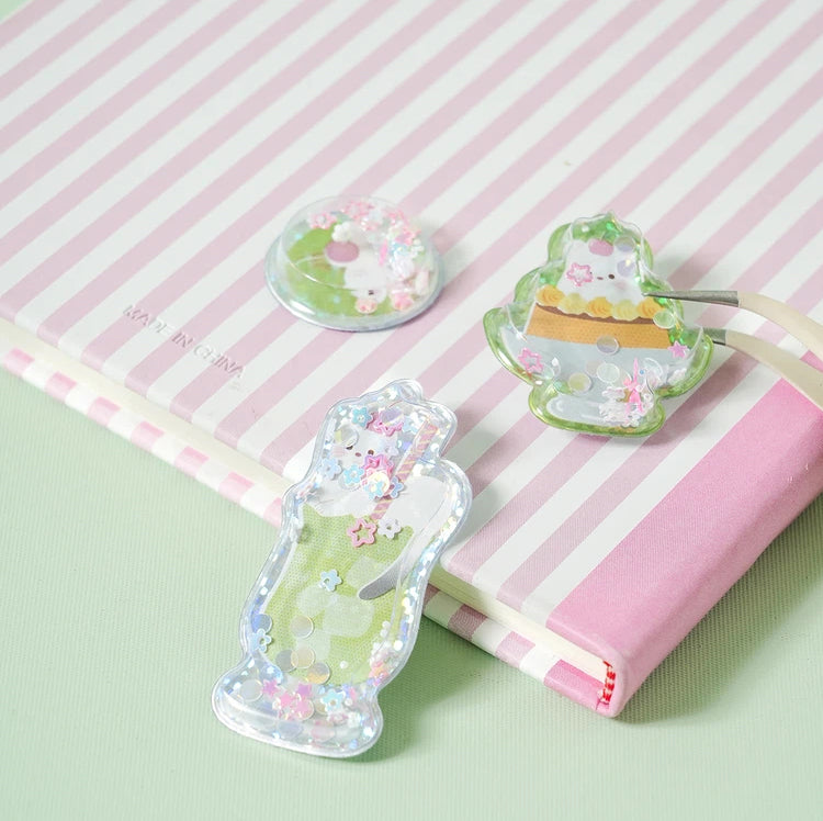 Cream Soda Stickers Shaker con Lentejuelas (8 Piezas)